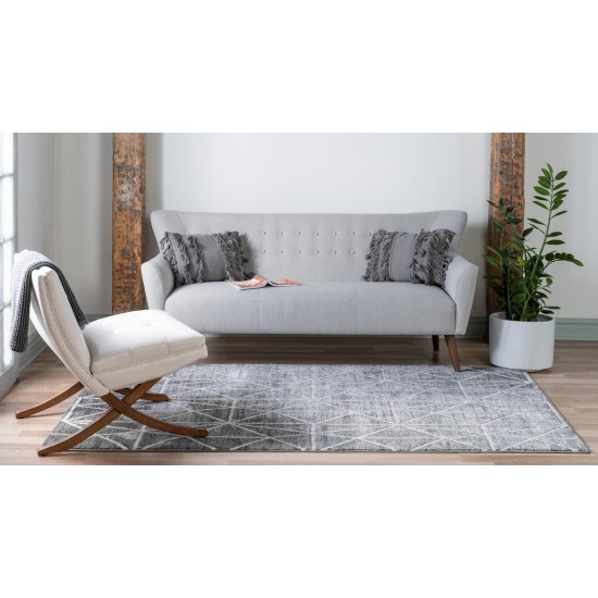 Rug Unique Loom Matrix Trellis Dark Gray Rectangular 3' 3 x 5' 3