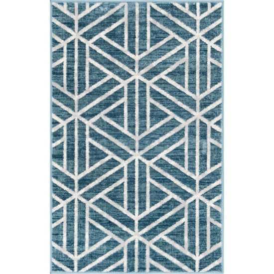 Rug Unique Loom Matrix Trellis Blue Rectangular 3' 3 x 5' 3