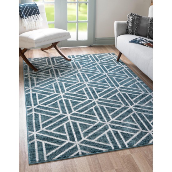 Rug Unique Loom Matrix Trellis Blue Rectangular 3' 3 x 5' 3