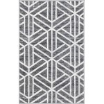 Rug Unique Loom Matrix Trellis Dark Gray Rectangular 3' 3 x 5' 3