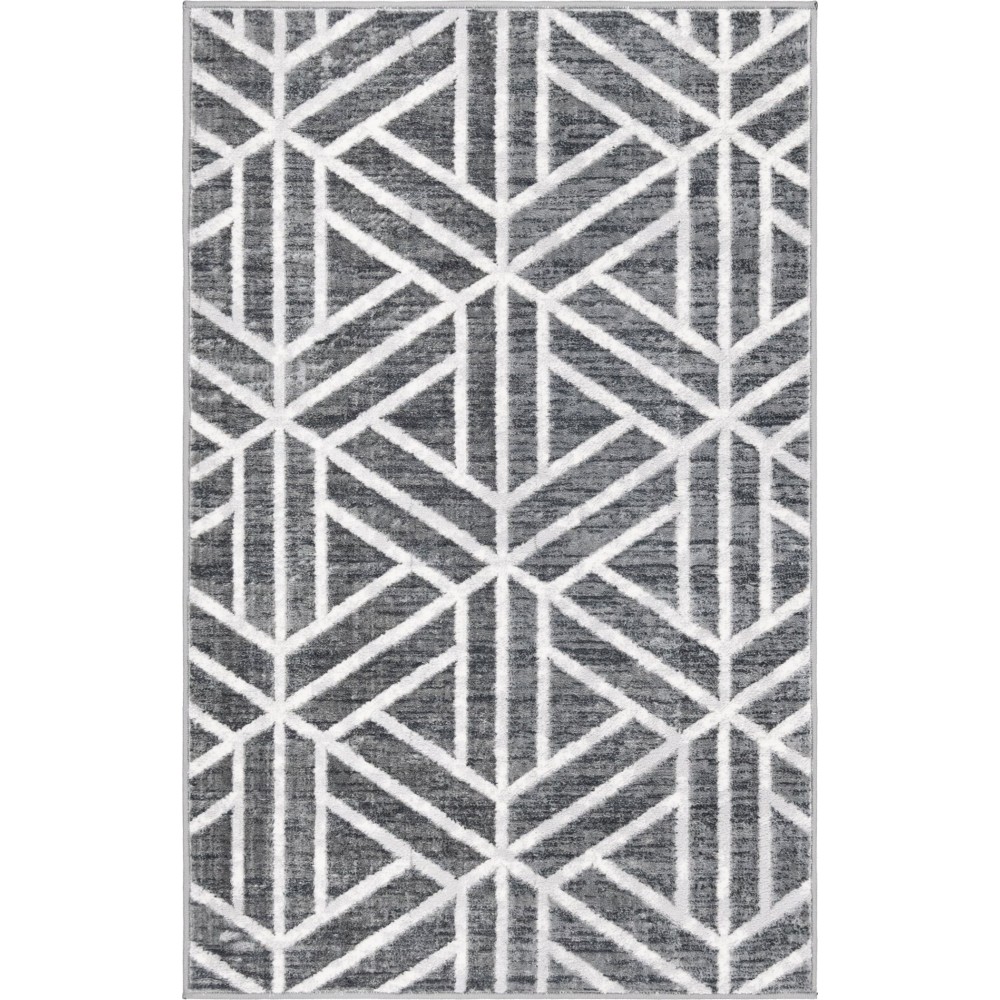 Rug Unique Loom Matrix Trellis Dark Gray Rectangular 3' 3 x 5' 3