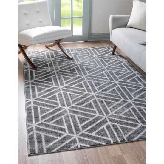 Rug Unique Loom Matrix Trellis Dark Gray Rectangular 3' 3 x 5' 3