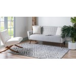 Rug Unique Loom Matrix Trellis Dark Gray Rectangular 3' 3 x 5' 3
