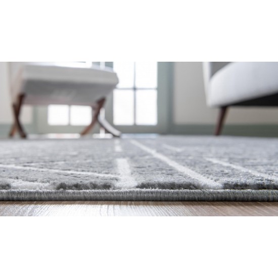 Rug Unique Loom Matrix Trellis Dark Gray Rectangular 3' 3 x 5' 3
