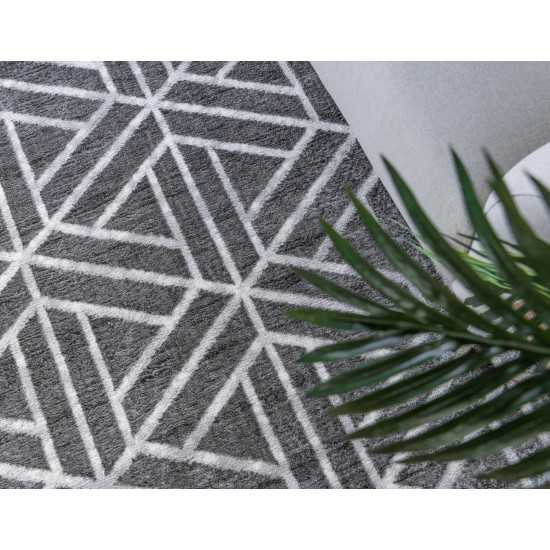 Rug Unique Loom Matrix Trellis Dark Gray Rectangular 3' 3 x 5' 3