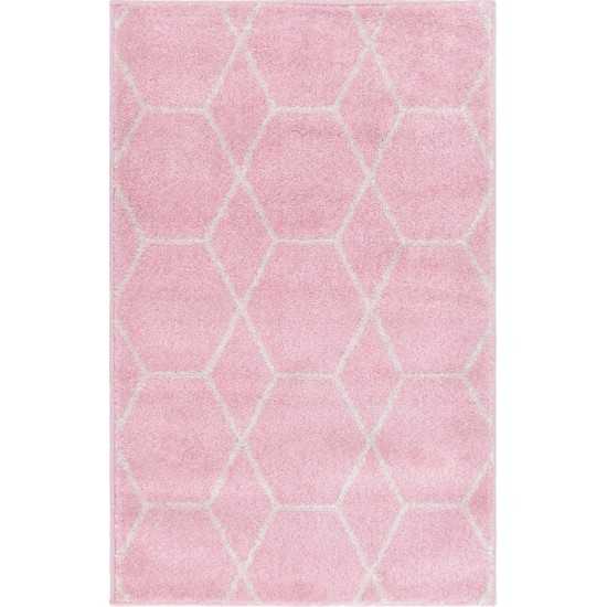 Rug Unique Loom Trellis Frieze Light Pink Rectangular 2' 0 x 3' 0