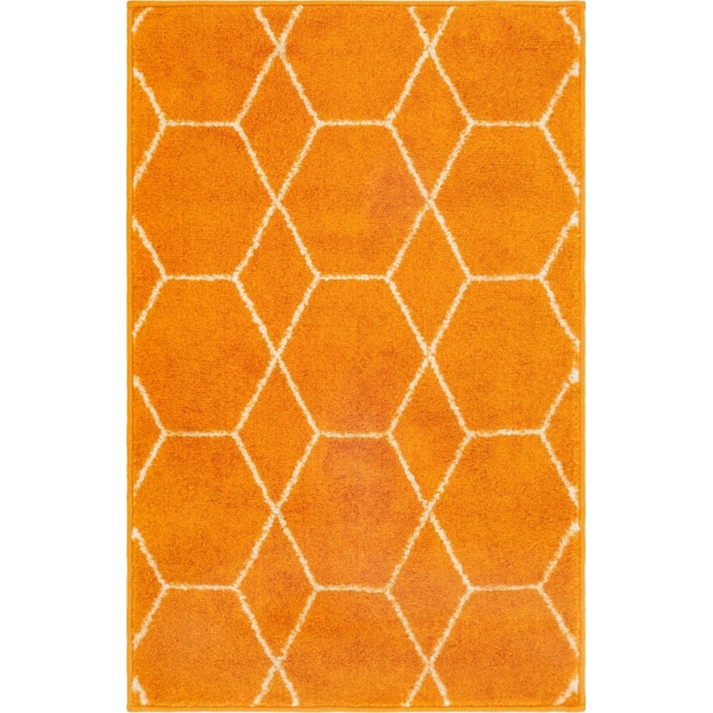 Rug Unique Loom Trellis Frieze Orange Rectangular 2' 0 x 3' 0