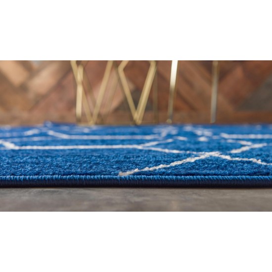 Rug Unique Loom Trellis Frieze Navy Blue Rectangular 2' 0 x 3' 0