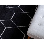 Rug Unique Loom Trellis Frieze Black Rectangular 2' 0 x 3' 0