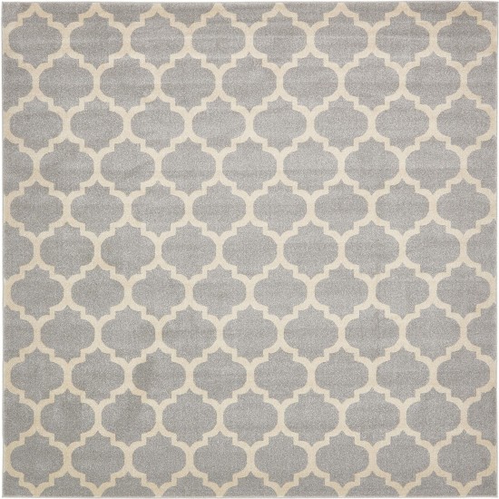 Rug Unique Loom Trellis Light Gray Square 10' 0 x 10' 0