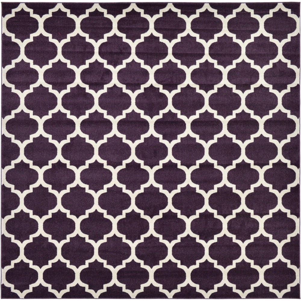 Rug Unique Loom Trellis Dark Purple Square 10' 0 x 10' 0