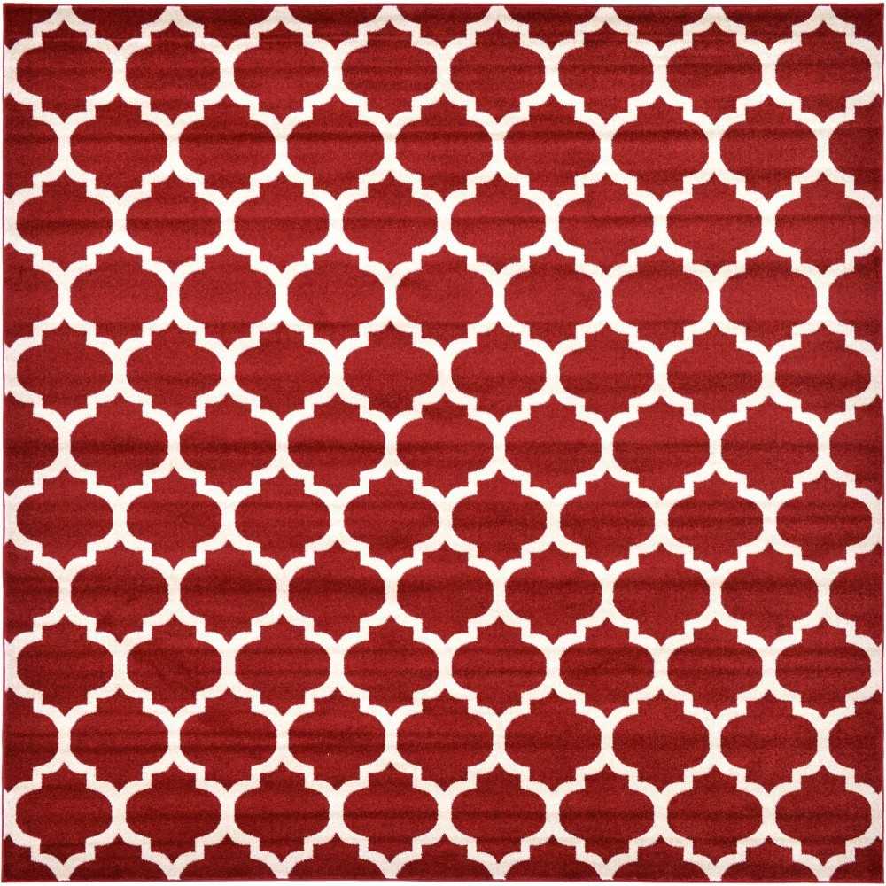 Rug Unique Loom Trellis Red Square 10' 0 x 10' 0