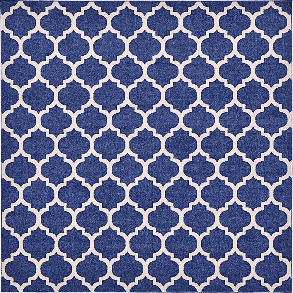 Rug Unique Loom Trellis Navy Blue Square 10' 0 x 10' 0