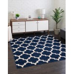 Rug Unique Loom Trellis Navy Blue Square 10' 0 x 10' 0