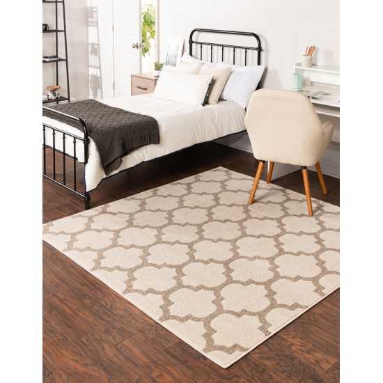 Rug Unique Loom Trellis Beige/Light Brown Square 10' 0 x 10' 0