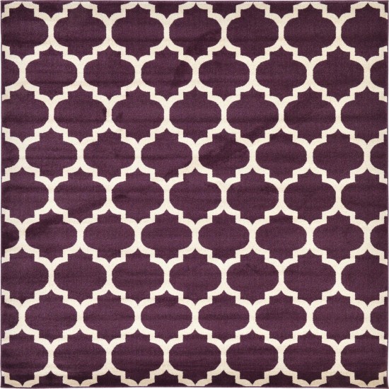 Rug Unique Loom Trellis Dark Purple Square 8' 0 x 8' 0