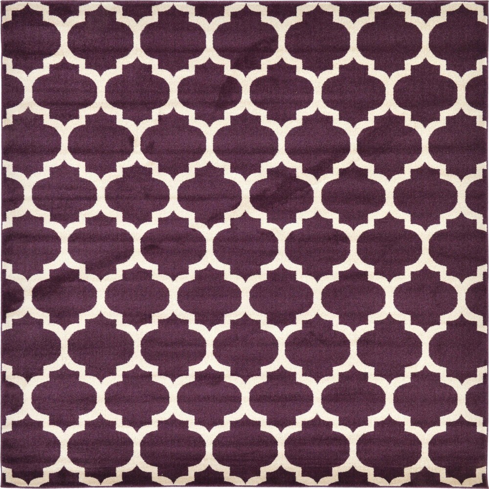 Rug Unique Loom Trellis Dark Purple Square 8' 0 x 8' 0 Rug Unique Loom Trellis Dark Purple Square 8' 0 x 8' 0