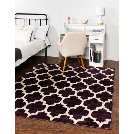 Rug Unique Loom Trellis Dark Purple Square 8' 0 x 8' 0