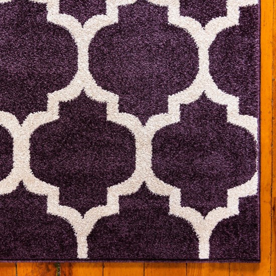 Rug Unique Loom Trellis Dark Purple Square 8' 0 x 8' 0
