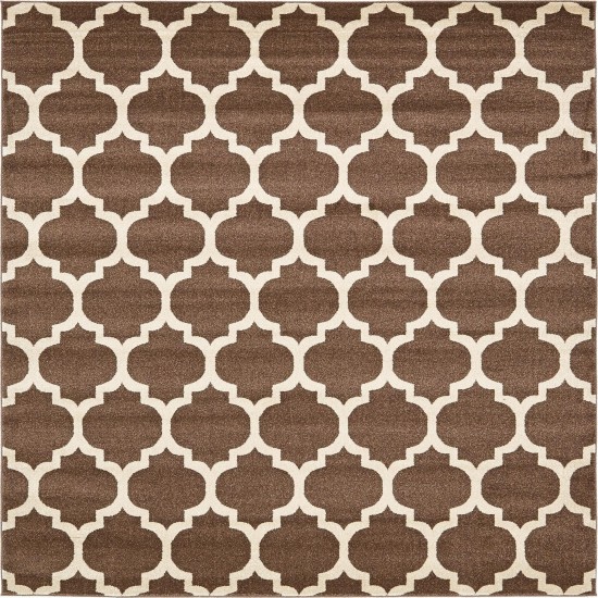 Rug Unique Loom Trellis Brown/Beige Square 8' 0 x 8' 0