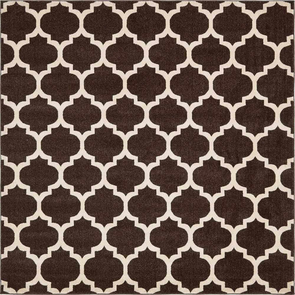 Rug Unique Loom Trellis Dark Brown/Beige Square 8' 0 x 8' 0 Rug Unique Loom Trellis Dark Brown/Beige Square 8' 0 x 8' 0