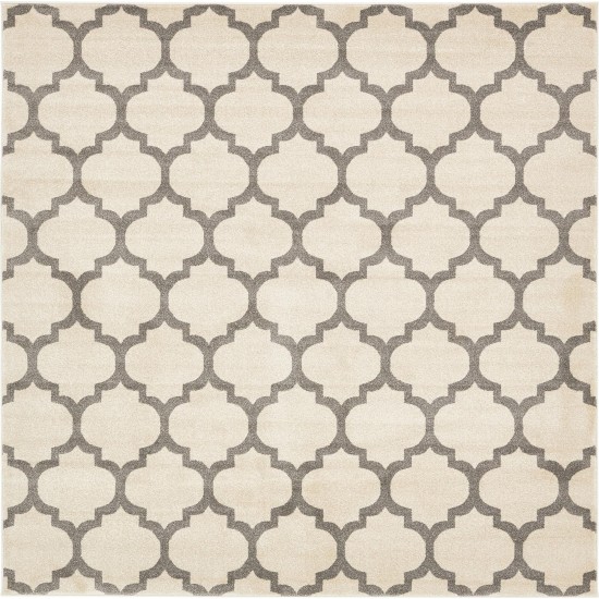 Rug Unique Loom Trellis Beige/Gray Square 8' 0 x 8' 0