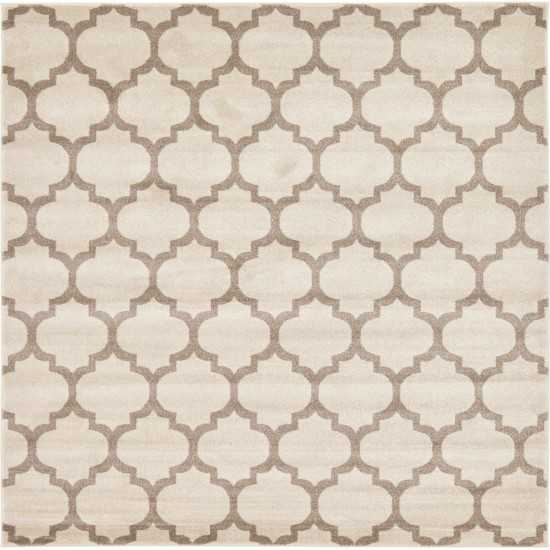 Rug Unique Loom Trellis Beige/Light Brown Square 8' 0 x 8' 0