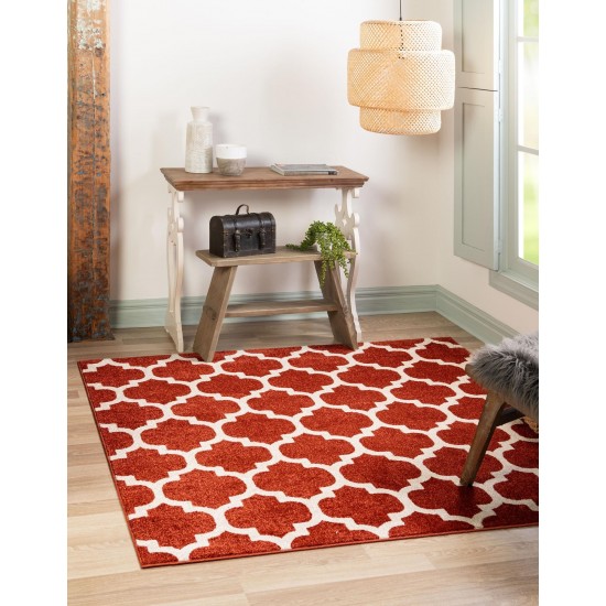 Rug Unique Loom Trellis Terracotta Square 6' 0 x 6' 0