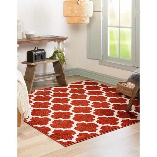 Rug Unique Loom Trellis Terracotta Square 6' 0 x 6' 0