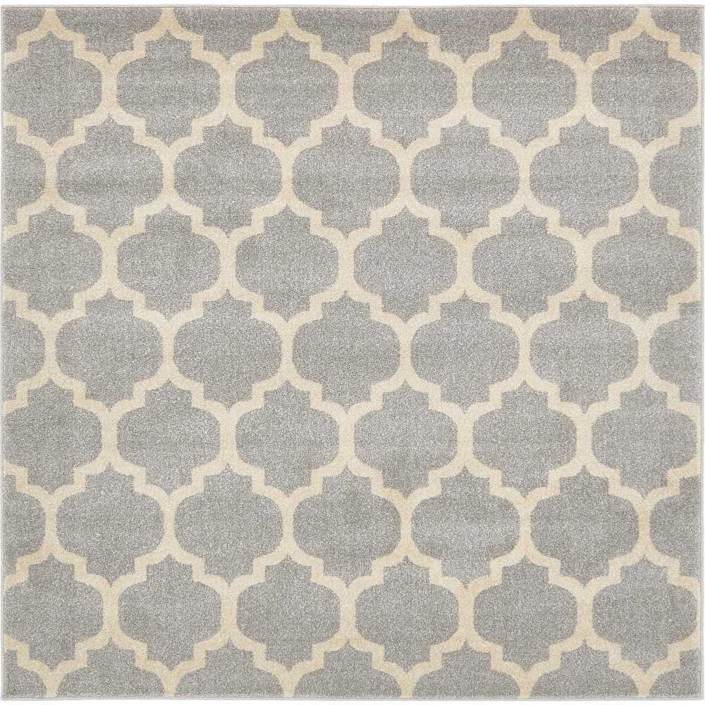 Rug Unique Loom Trellis Light Gray Square 6' 0 x 6' 0 Rug Unique Loom Trellis Light Gray Square 6' 0 x 6' 0
