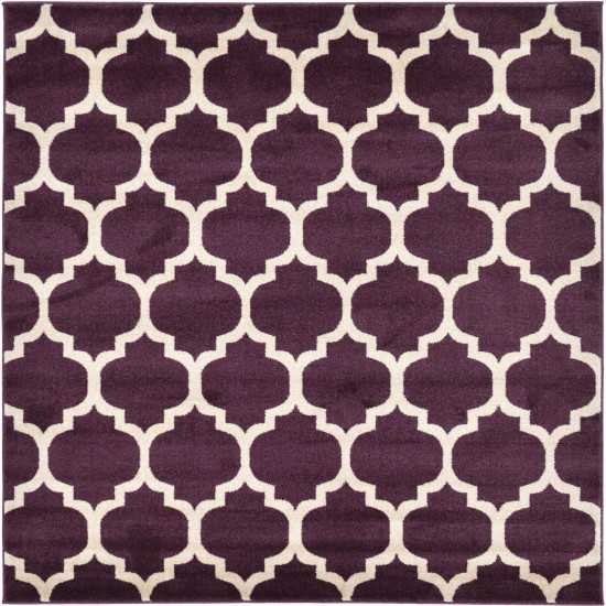 Rug Unique Loom Trellis Dark Purple Square 6' 0 x 6' 0