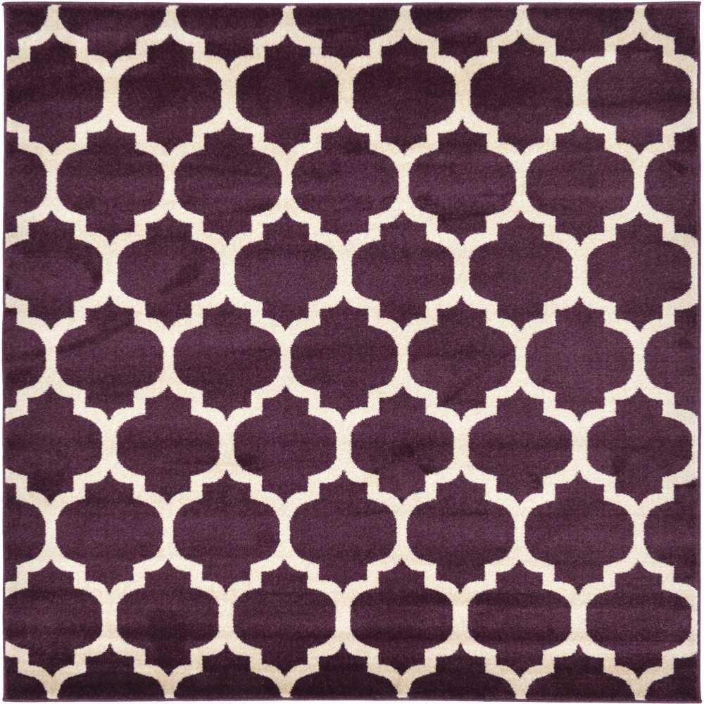 Rug Unique Loom Trellis Dark Purple Square 6' 0 x 6' 0