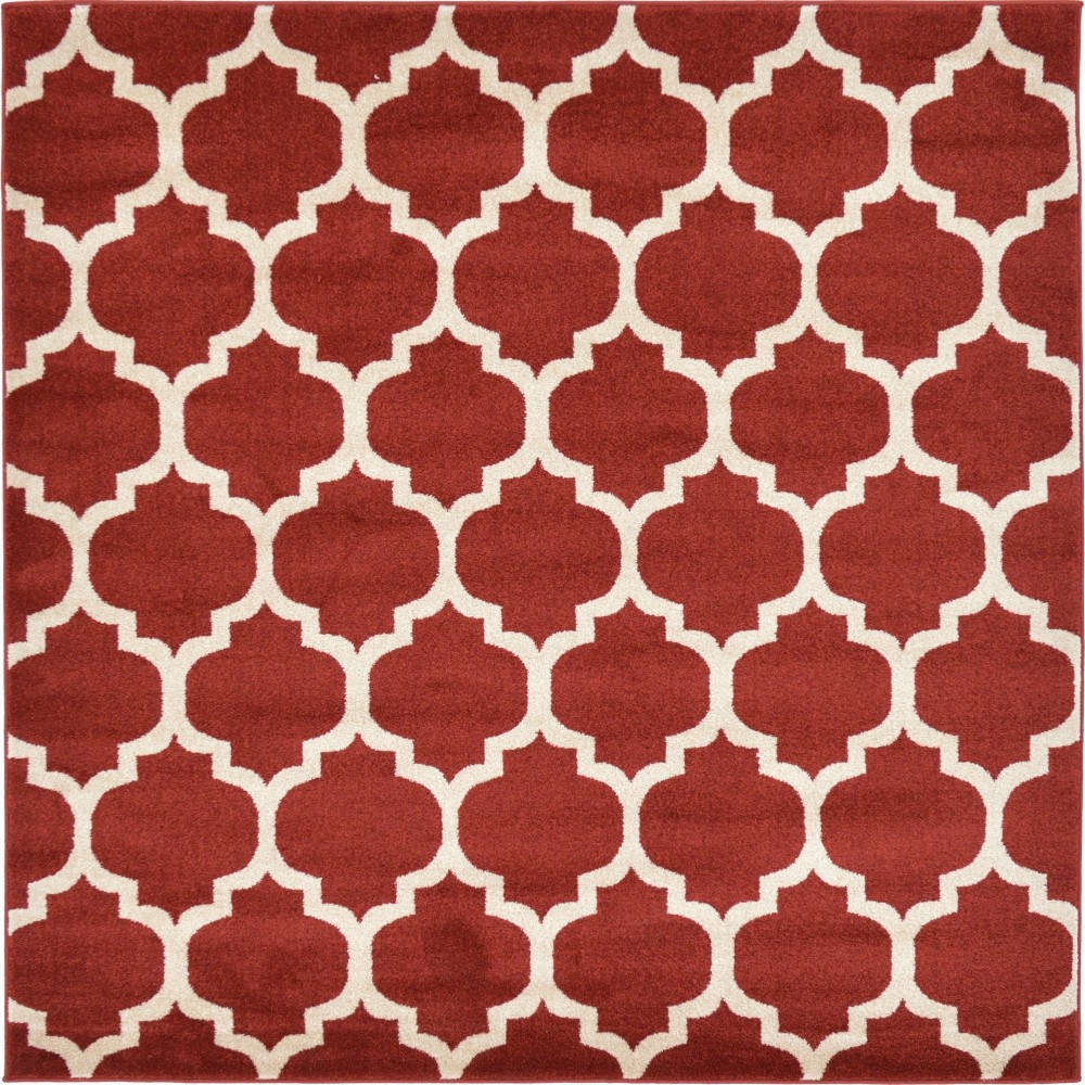 Rug Unique Loom Trellis Red Square 6' 0 x 6' 0 Rug Unique Loom Trellis Red Square 6' 0 x 6' 0