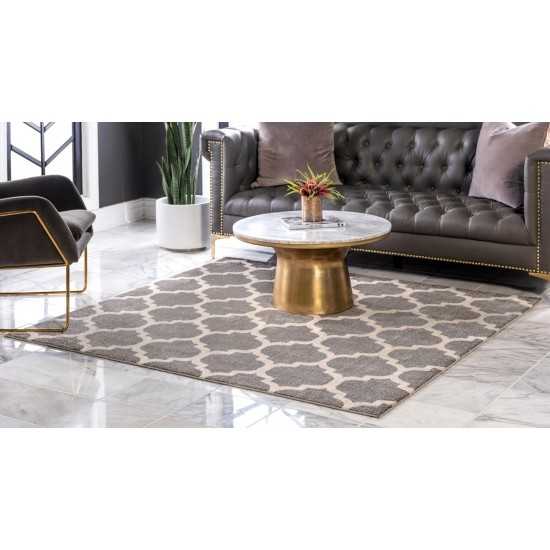 Rug Unique Loom Trellis Gray Square 6' 0 x 6' 0
