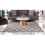 Rug Unique Loom Trellis Gray Square 6' 0 x 6' 0