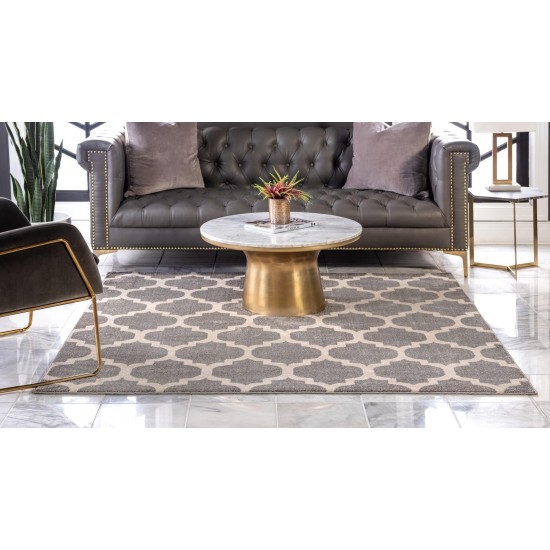 Rug Unique Loom Trellis Gray Square 6' 0 x 6' 0