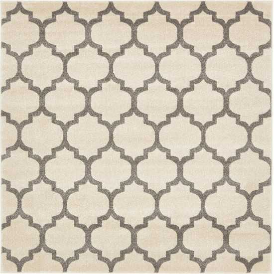 Rug Unique Loom Trellis Beige/Gray Square 6' 0 x 6' 0