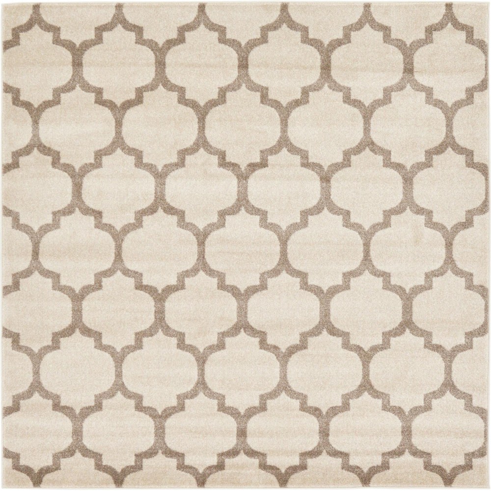 Rug Unique Loom Trellis Beige/Light Brown Square 6' 0 x 6' 0