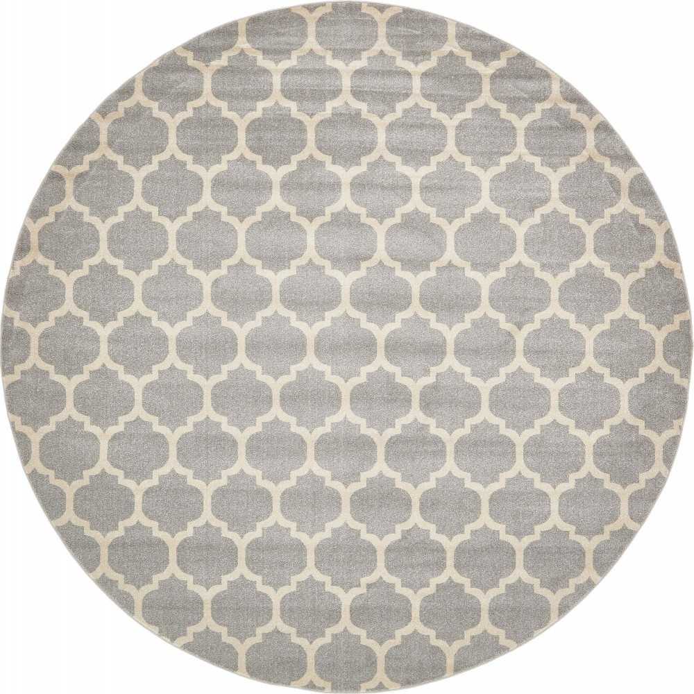 Rug Unique Loom Trellis Light Gray Round 12' 2 x 12' 2