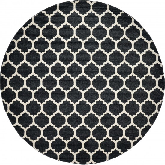 Rug Unique Loom Trellis Black Round 12' 2 x 12' 2