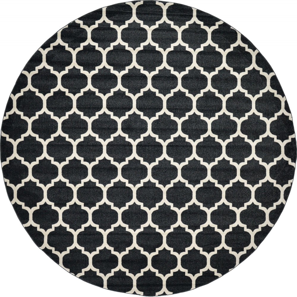 Rug Unique Loom Trellis Black Round 12' 2 x 12' 2
