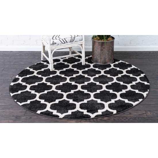 Rug Unique Loom Trellis Black Round 12' 2 x 12' 2