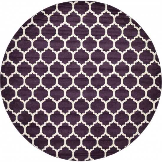 Rug Unique Loom Trellis Dark Purple Round 12' 2 x 12' 2