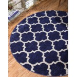 Rug Unique Loom Trellis Navy Blue Round 12' 2 x 12' 2