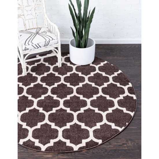 Rug Unique Loom Trellis Dark Brown/Beige Round 12' 2 x 12' 2