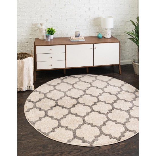 Rug Unique Loom Trellis Beige/Gray Round 12' 2 x 12' 2