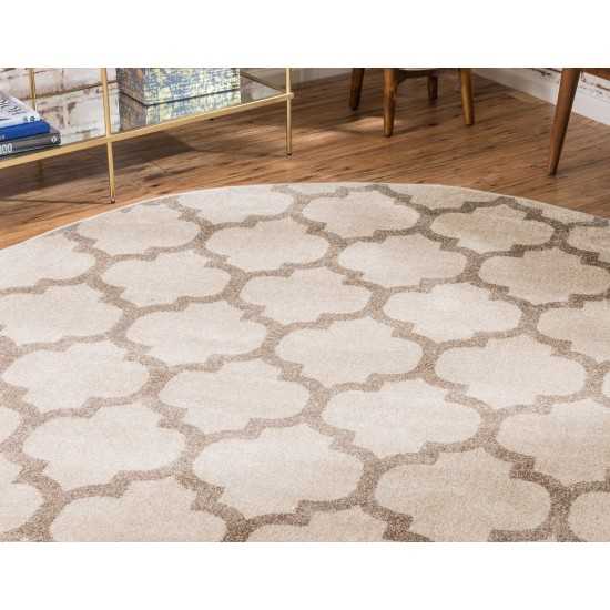 Rug Unique Loom Trellis Beige/Light Brown Round 12' 2 x 12' 2