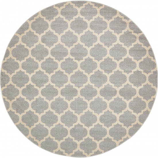 Rug Unique Loom Trellis Light Gray Round 10' 0 x 10' 0