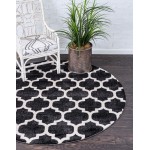 Rug Unique Loom Trellis Black Round 10' 0 x 10' 0