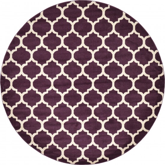 Rug Unique Loom Trellis Dark Purple Round 10' 0 x 10' 0